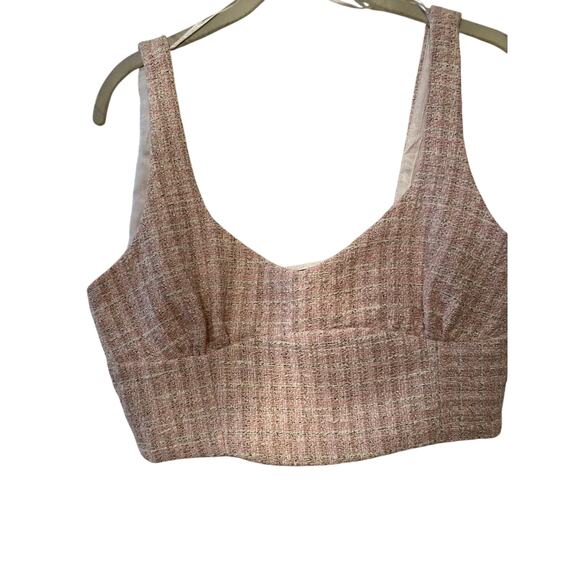 ZARA| PINK PLAID Crop Tank | Size MEDIUM | FALL - Picture 1 of 6